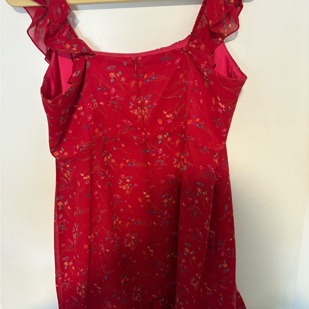 Park & Fifth Red Floral Ruffle Dress - Picture 3 of 4